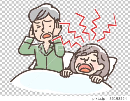 いびきをかくおばあさん いびきをかくおばあさん 86198324