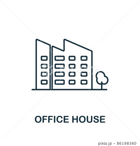 Office House icon. Line element from big city life collection. Linear Office House icon sign for web design, infographics and more. Office House icon. Line element from big city life collection. Linear Office House icon sign for web design, infographics and more. 86198360