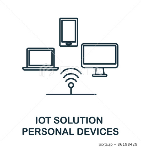 Personal Devices icon. Line element from iot solution collection. Linear Personal Devices icon sign for web design, infographics and more. Personal Devices icon. Line element from iot solution collection. Linear Personal Devices icon sign for web design, infographics and more. 86198429