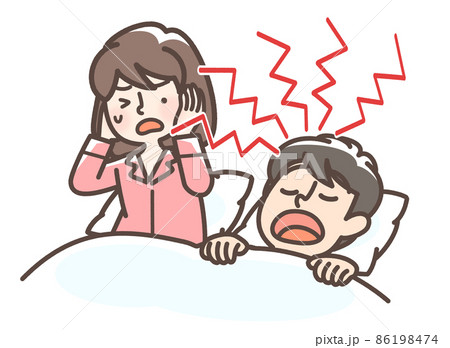 いびきをかく男性のイラスト素材