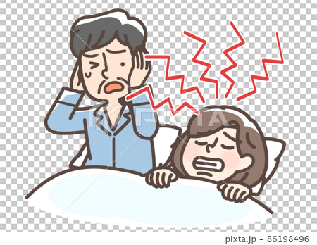 歯ぎしりをする女性 歯ぎしりをする女性 86198496