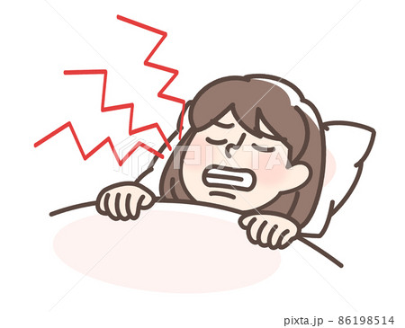 歯ぎしりをする女性 歯ぎしりをする女性 86198514