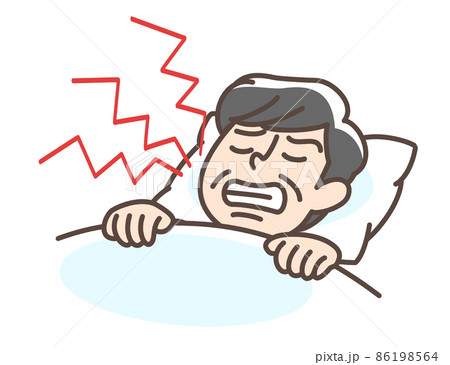 歯ぎしりをする男性 86198564