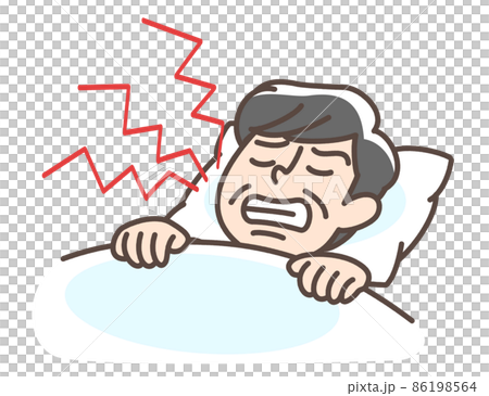 歯ぎしりをする男性 86198564