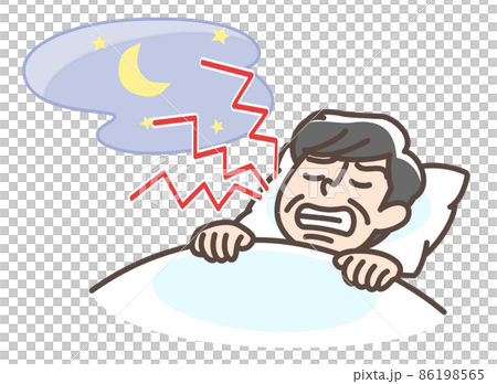 歯ぎしりをする男性 歯ぎしりをする男性 86198565