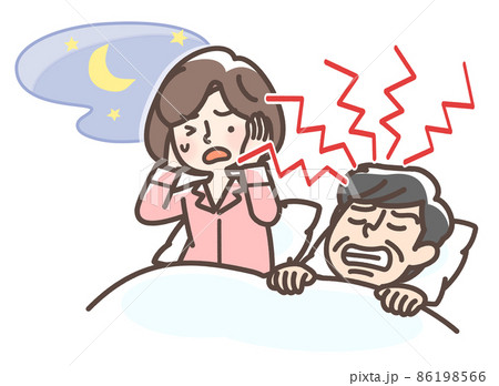 歯ぎしりをする男性 歯ぎしりをする男性 86198566