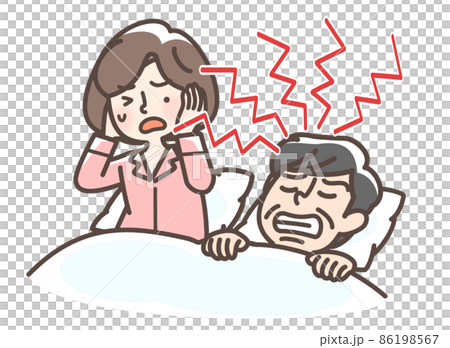 歯ぎしりをする男性 歯ぎしりをする男性 86198567