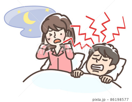 歯ぎしりをする男性 86198577