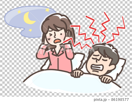 歯ぎしりをする男性 86198577