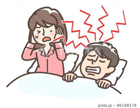 歯ぎしりをする男性 歯ぎしりをする男性 86198578
