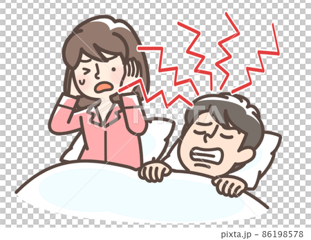 歯ぎしりをする男性 歯ぎしりをする男性 86198578