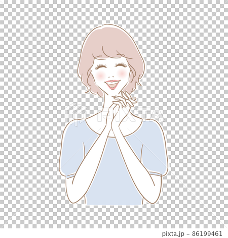 笑顔の可愛い女性 86199461