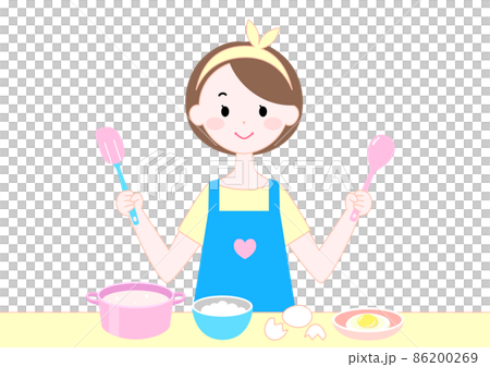 A woman cooking in the kitchen A woman cooking in the kitchen 86200269