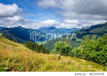 Mountain landscape in The Grand-Bornand, France 86200408
