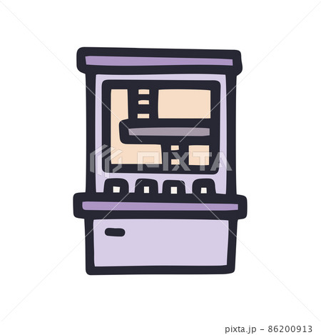 gaming machine color vector doodle simple icon 86200913