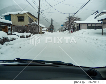 資料映像用 雪道ドライブ 資料映像用 雪道ドライブ 86201186