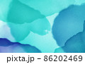 手書き水彩　青・水色 86202469