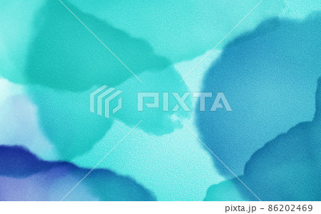 手書き水彩　青・水色 86202469