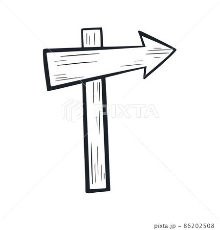 Arrow pointer doodle style Arrow pointer doodle style 86202508