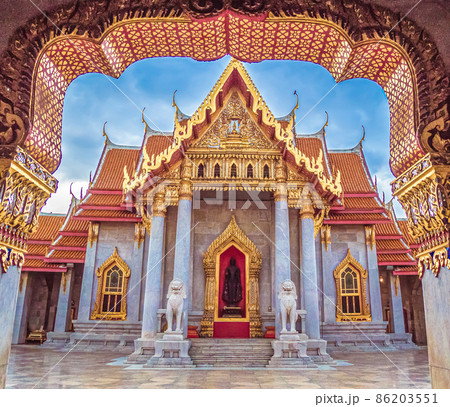 Marble Temple of Bangkok, Thailand. Architecture landmark  the famous travel destination of Thailand. 86203551