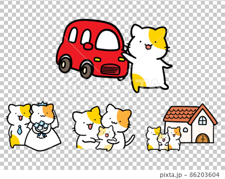 生活事件可愛貓字符手寫風格插圖集 生活事件可愛貓字符手寫風格插圖集 86203604