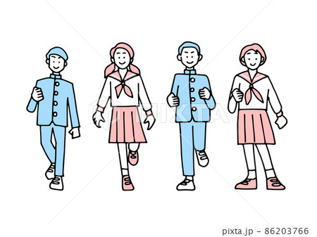 中学生のベクター素材 86203766