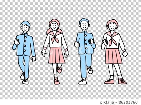 中学生のベクター素材 86203766