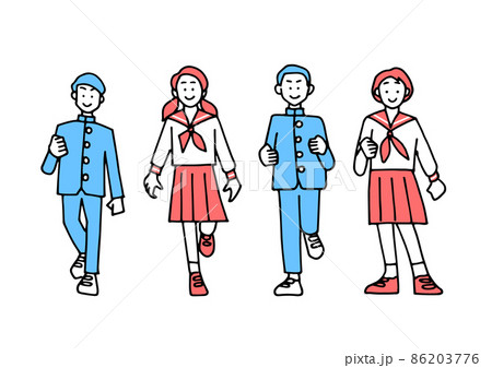 中学生のベクター素材 86203776
