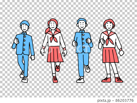 中学生のベクター素材 86203776