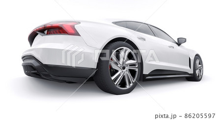 Premium electric sports sedan. Car isolated on white background. 3d rendering. 86205597