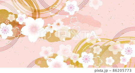 桜の背景イラスト　和柄 86205773