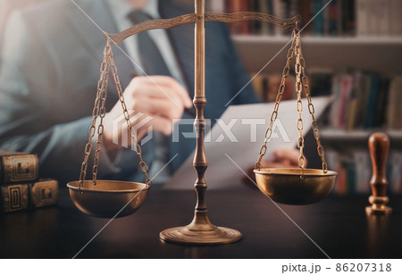 Lawyer working in the office. Law and justice. 86207318