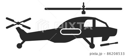 Helicopter icon. Military rotor aircraft. Air force transport 86208533