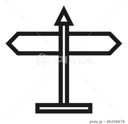 Signpost icon. Road sign with direction pointing arrows 86208678