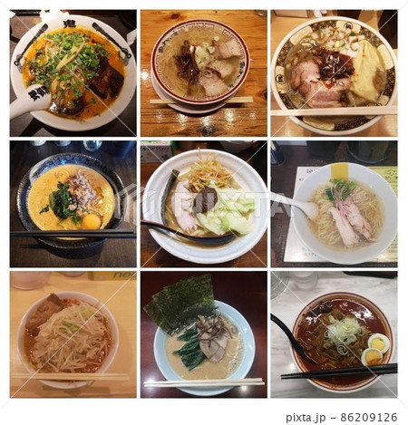 ラーメンの画像コラージュ ラーメンの画像コラージュ 86209126