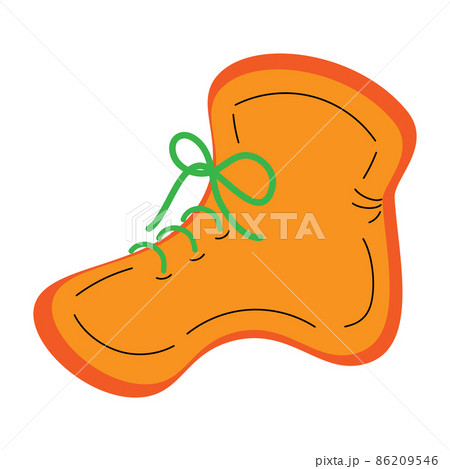 Handdrawn Image of off-season boots in orange hues in a minimalist style. Isolate. Lifestyle. Handdrawn Image of off-season boots in orange hues in a minimalist style. Isolate. Lifestyle. 86209546