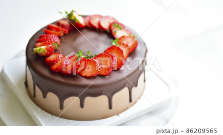 チョコレートのデコレーションケーキ 86209565