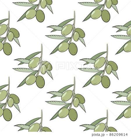 Olives hand drawn seamless pattern 86209614