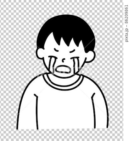 兒童兒童男孩插圖矢量素材單色 86209861