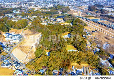 牛久沼湖畔の牛久城跡(茨城県)	 牛久沼湖畔の牛久城跡(茨城県)	 86209968