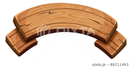 Empty signboard template. Clear cartoon design with wood texture 86211463