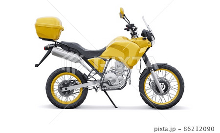 Yellow lightweight touristic enduro motorcycle 3d illustration 86212090