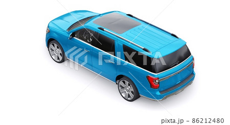 Blue Premium Family SUV isolated on white background. 3d rendering 86212480