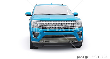 Blue Premium Family SUV isolated on white background. 3d rendering Blue Premium Family SUV isolated on white background. 3d rendering 86212508