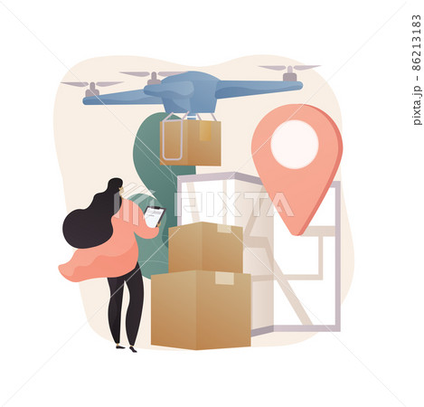 Drone delivery abstract concept vector illustration. 86213183