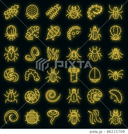 Parasite icons set vector neon Parasite icons set vector neon 86215709