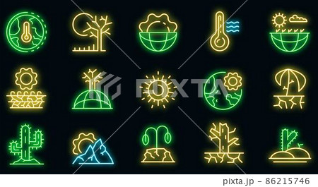 Drought icons set vector neon Drought icons set vector neon 86215746