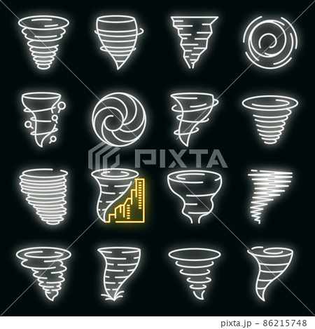 Tornado icons set vector neon 86215748
