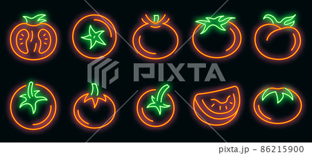 Tomato icons set vector neon 86215900