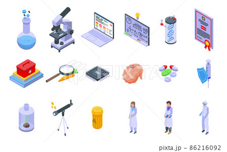 Research scientist icons set, isometric style 86216092